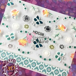 Stickere 3D pentru unghii Albe Slider Cod HDC08